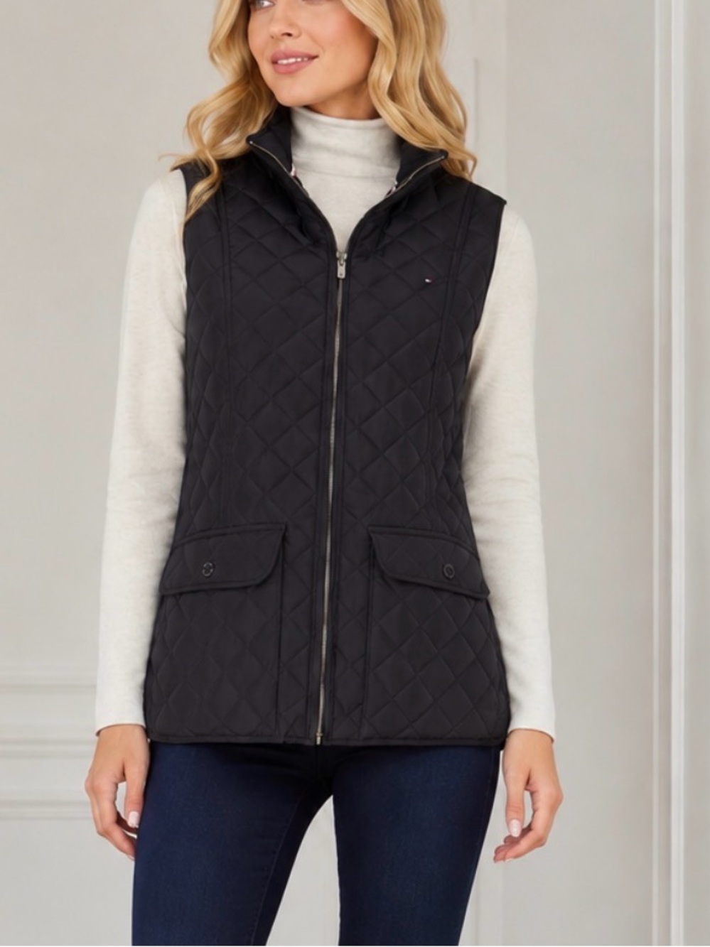 NWT Tommy Hilfiger Black Quilted Vest